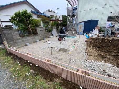 外構工事 葉山施工中写真
