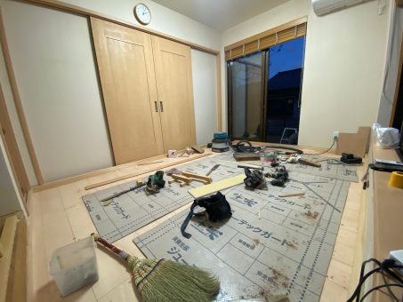 葉山　洋室から和室リフォーム　工事中