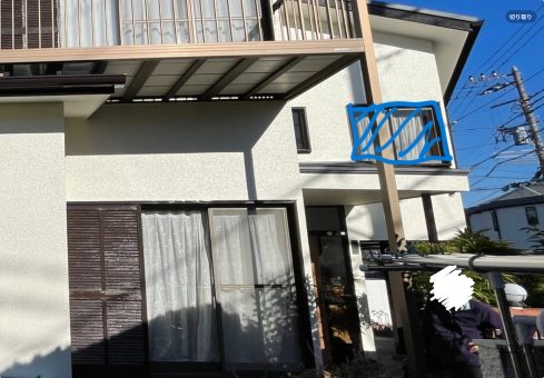 シャッター工事足場掛け箇所